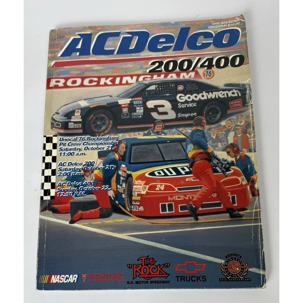 Lot of 2 Vintage NASCAR Programs 94 and 95 Rockingham & Charlotte Motor Speedway